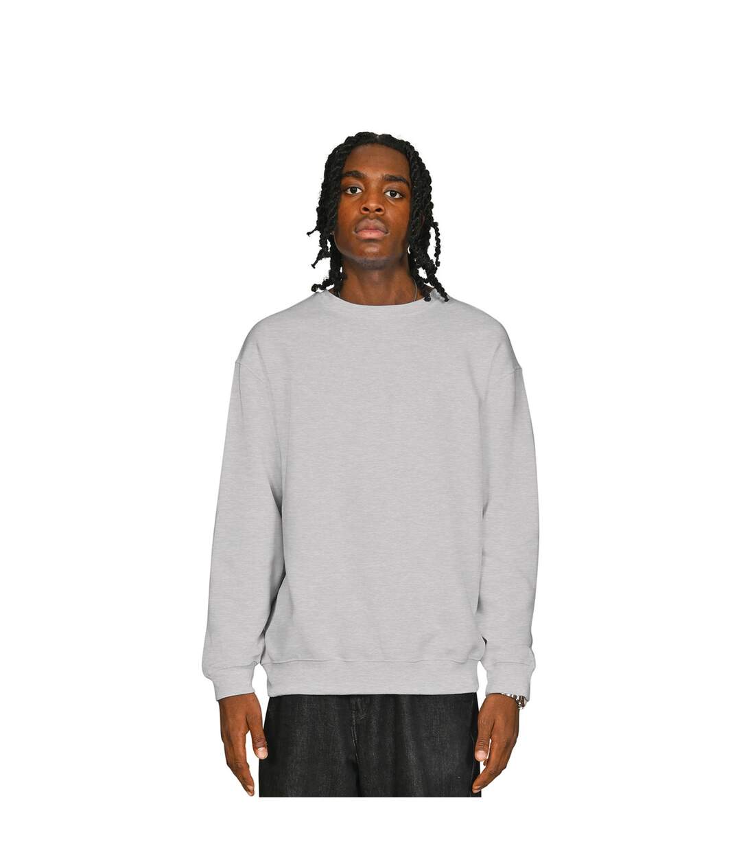 Mens Ringspun Cotton Tall Oversized Sweatshirt Ash Grey Casual Classics-1