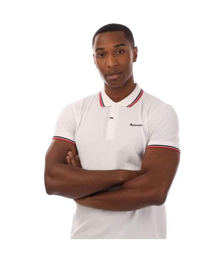 Polo Manches Courtes Homme Blanc Bleu Marine Aquascutum