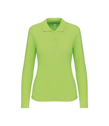 Polo manches longues - Femme - K244 - vert lime