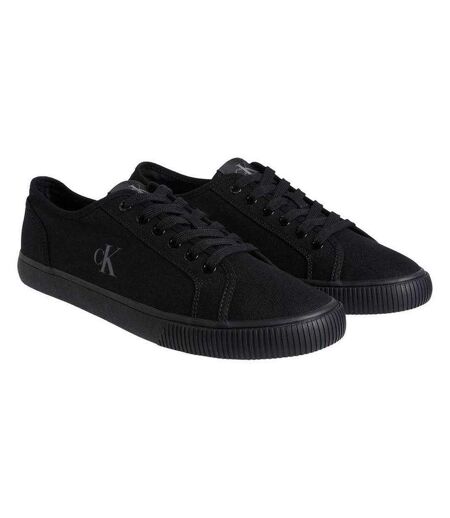 Mens Classic Canvas Trainers Triple Black Calvin Klein