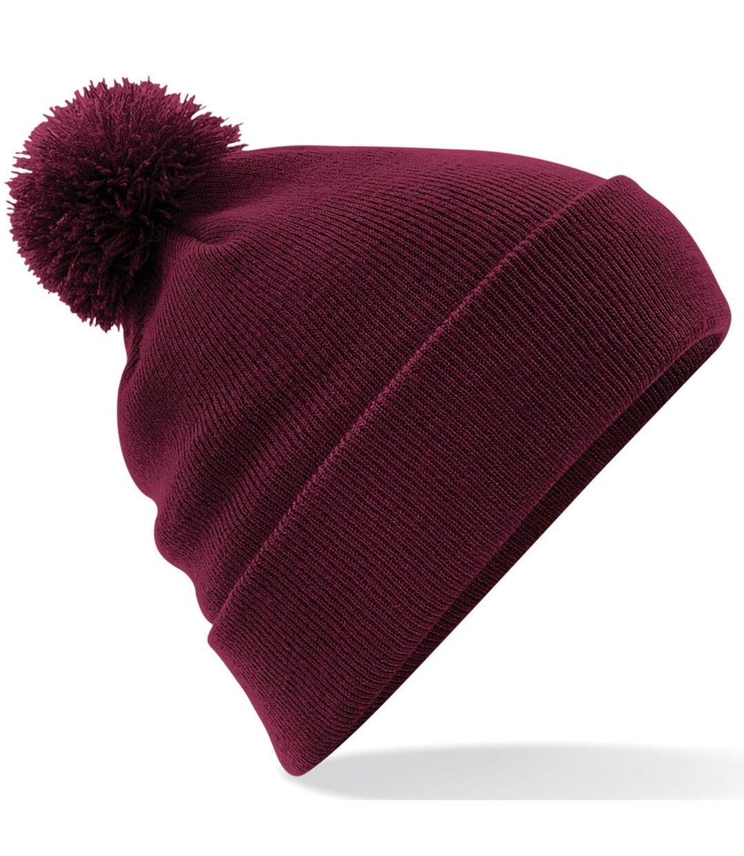 Bonnet avec pompon adulte unisexe bordeaux Beechfield