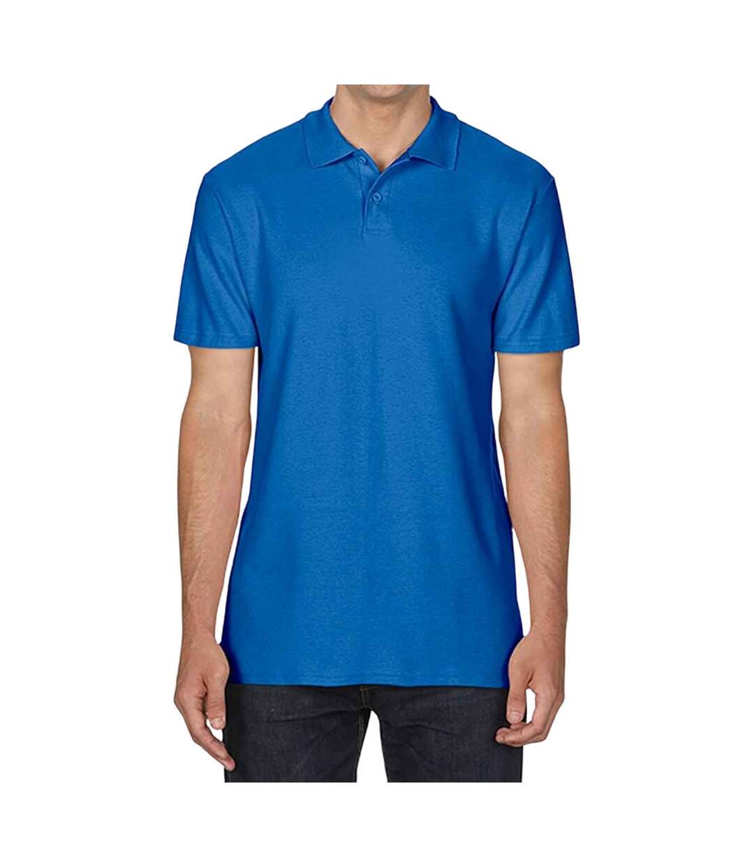 Unisex adult softstyle polo shirt royal blue Gildan-1