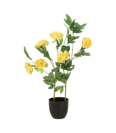 Fleur Artificielle en Pot Pivoine 80cm Jaune