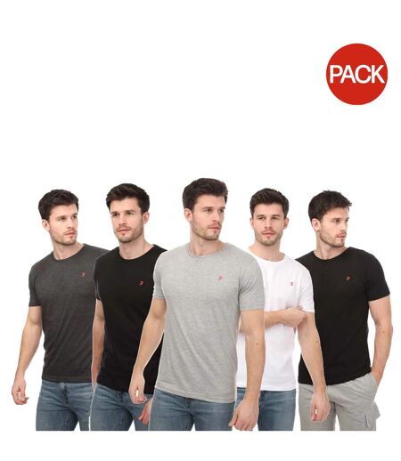 Pack of 5  Mens briars lounge t-shirt  black/grey/white Farah