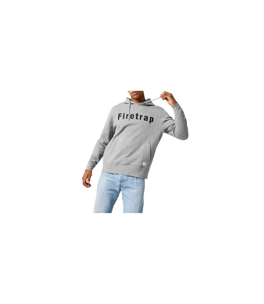 Sweat À Capuche Motif/style Graphique Homme Gris Chiné Firetrap-1