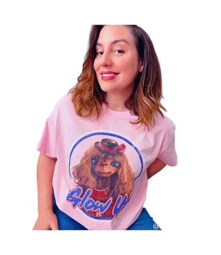 T-shirt Glow Up Adulte Rose Clair E.T. The Extra Terrestrial