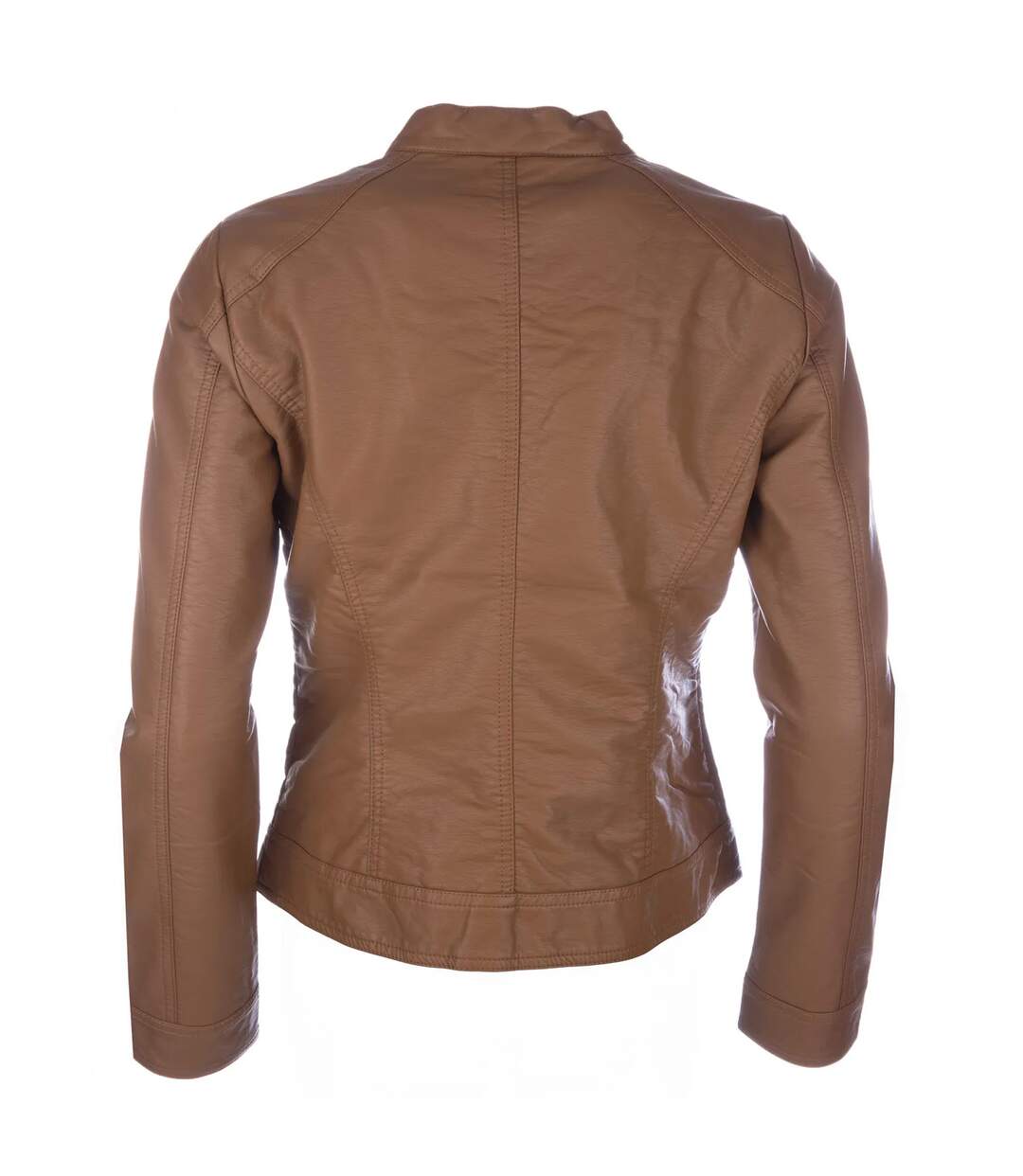 Veste motard bandit femme cognac Only-2