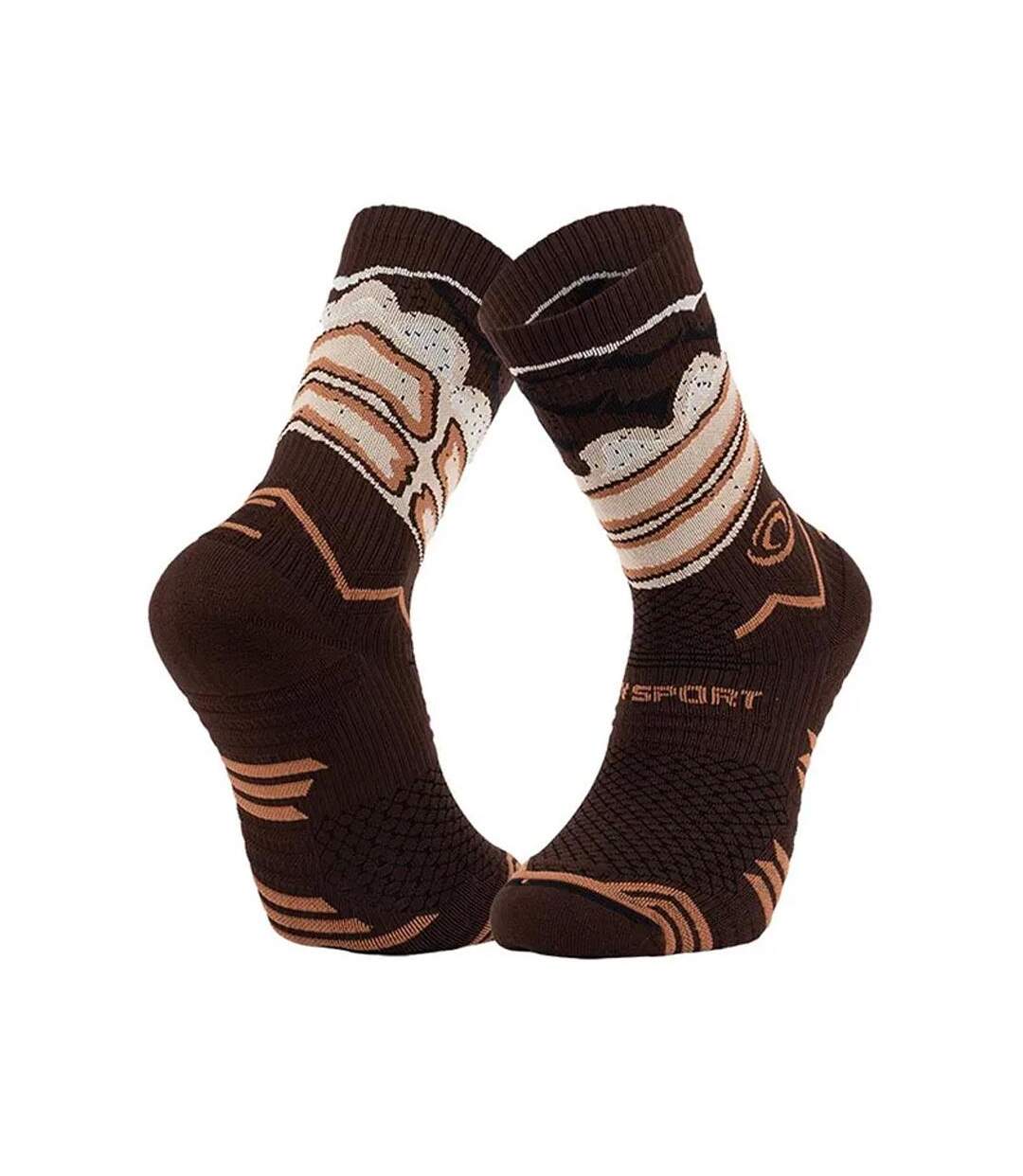 X1 paires de chaussettes marron bv sport trail biere-1