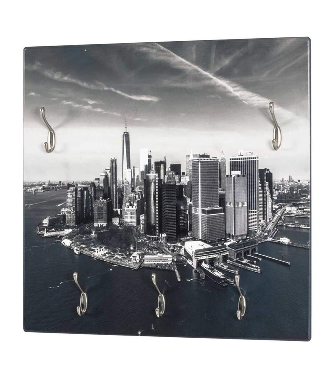 Patère Murale 5 Crochets Skyline 70cm Gris-1