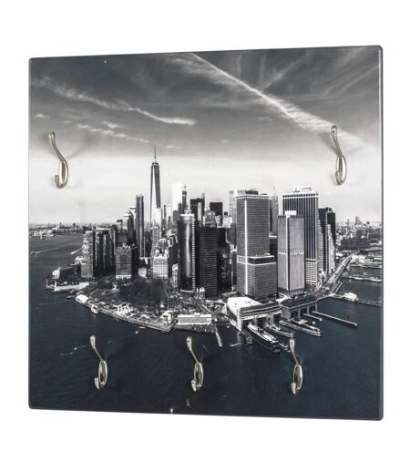 Patère Murale 5 Crochets Skyline 70cm Gris