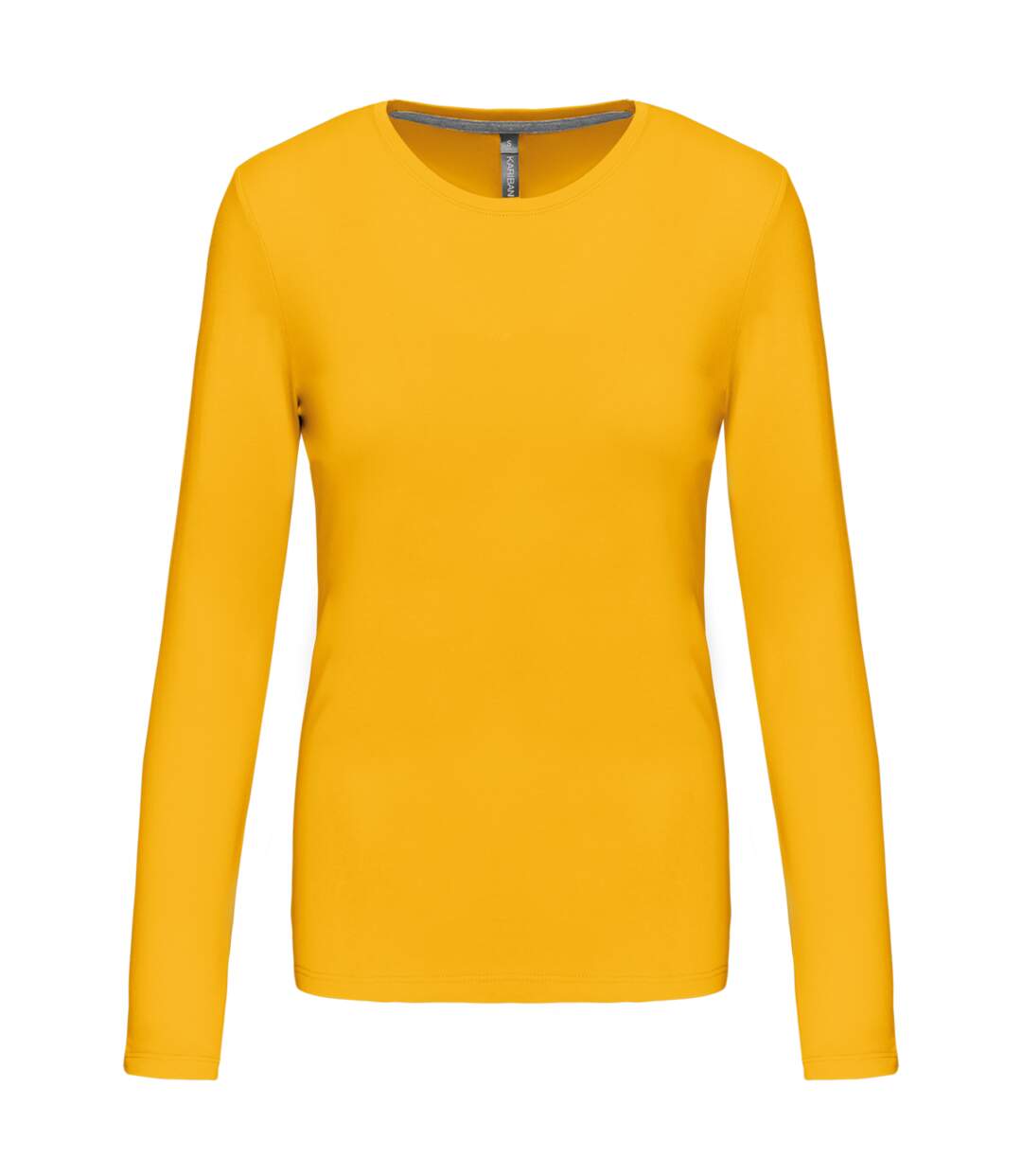 T-shirt manches longues col rond - K383 - jaune - femme-1