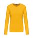 T-shirt manches longues col rond - K383 - jaune - femme-1