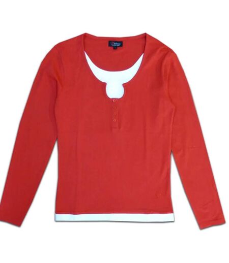 Tee-shirt MAYFLOWER CLUB2R rouge fantaisie : l'effet 2 en 1 ultra stylé