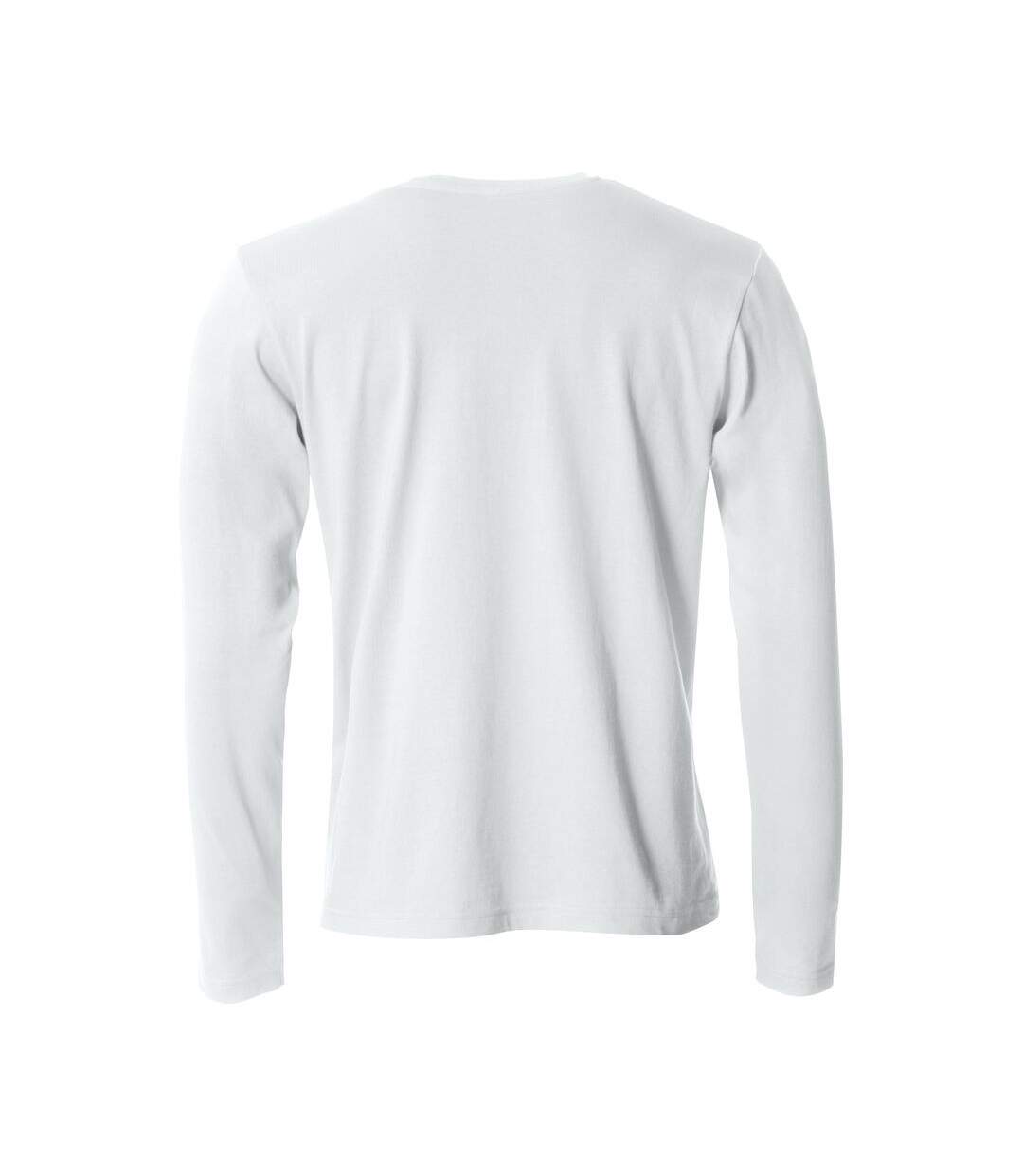 Mens Basic Long-sleeved T-shirt White Clique-2