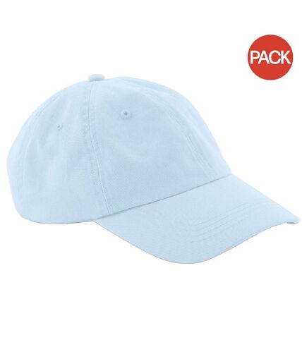 Beechfield Unisex Low Profile 6 Panel Dad Cap (Pack of 2) (Pastel Blue) - UTBC4222