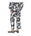 Pantalon Officiel Motif/style Floral Femme Blanc Noir Stine Goya-2