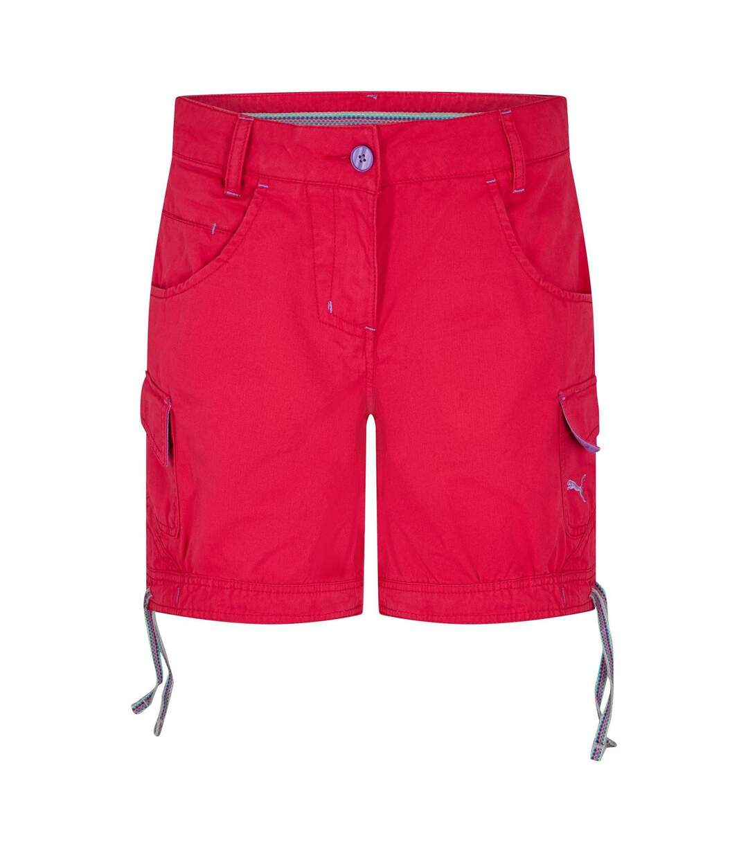 Womens/ladies Beach Cargo Shorts Red Puma-1
