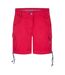Womens/ladies Beach Cargo Shorts Red Puma-1