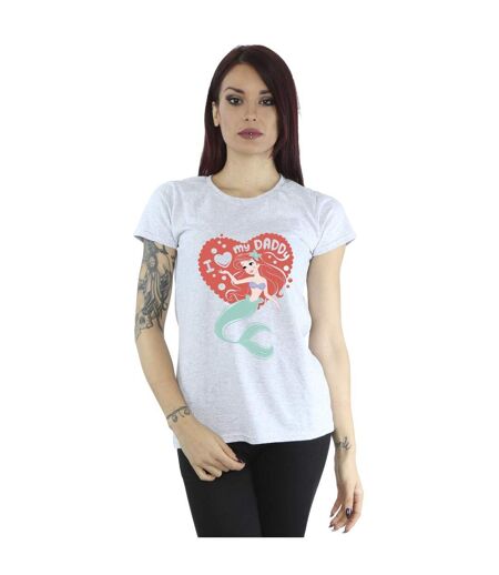 Disney T-shirt en coton Femme/Ladies The Little Mermaid Love Daddy (Gris sportif) - UTBI26334