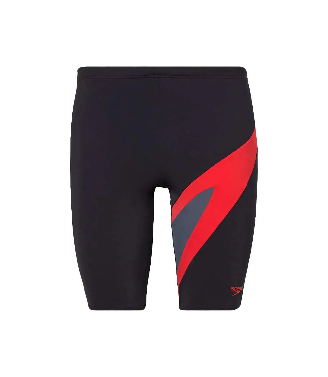 Mens Hyperboom Stripe Logo Jammer Shorts Black Red Speedo-2