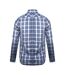 Mens Checked Long-sleeved Shirt Black Blue Fred Perry-2
