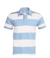 Polo homme rugby - K237 rayé bleu ciel et blanc - manches courtes