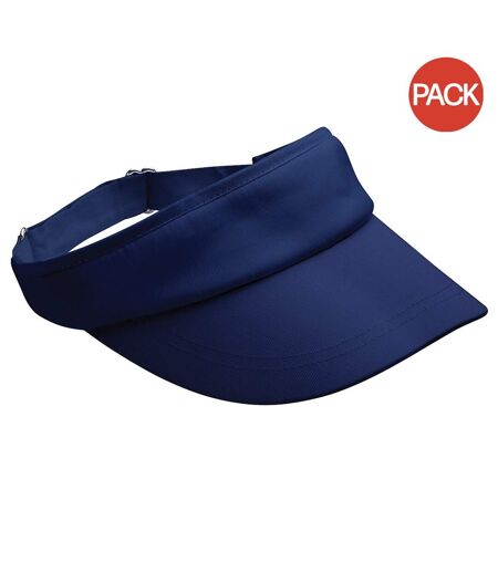 Beechfield Unisex Sports Visor / Headwear (Pack of 2) (French Navy) - UTRW6706