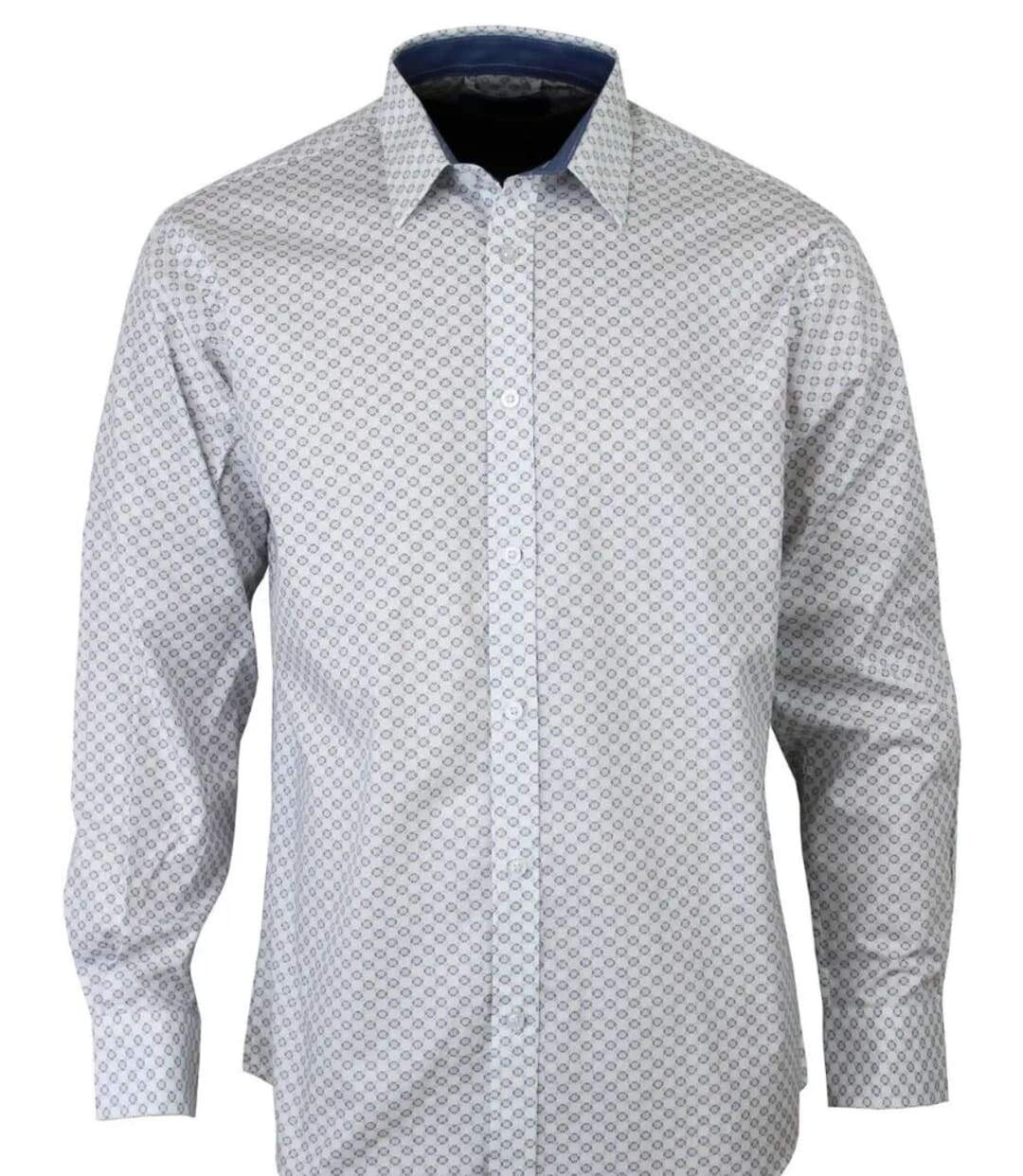 Chemise à carreaux manches longues à motifs CH4030-1