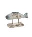 Statuette Poisson d'Extérieur sur Socle Basil 52cm Bleu-2