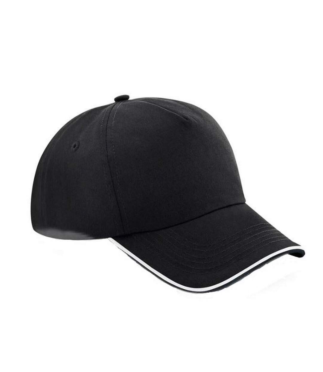 Casquette Authentic Unisexe Noir Blanc Beechfield-1