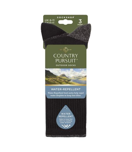 3 Pairs Mens Water Repellent Midweight Outdoor Socks for Hiking & Walking