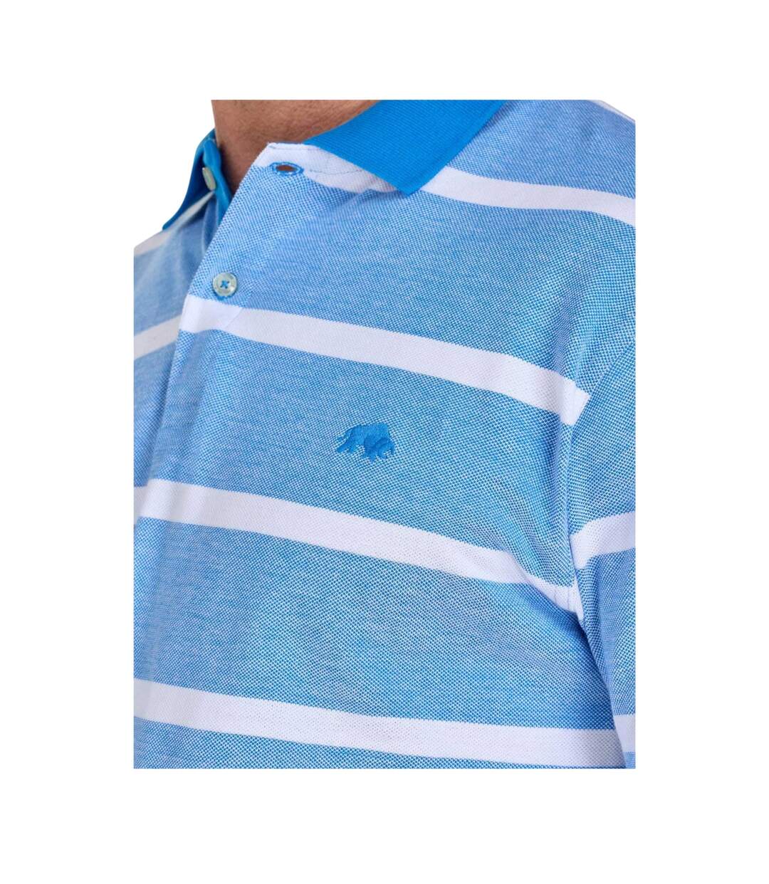 Polo Motif/style À Rayures Homme Bleu Électrique Raging Bull-4