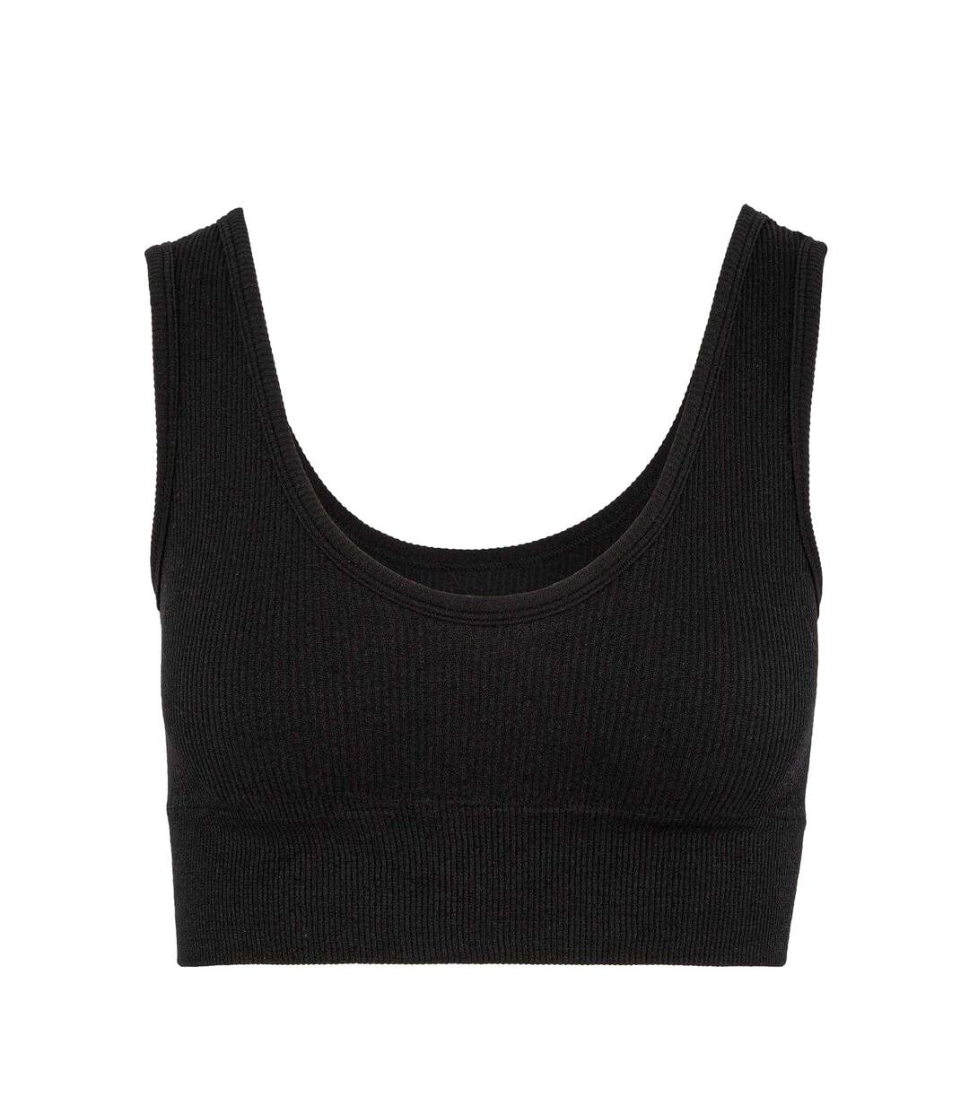 Haut Court Motif/style Côtelé Femme Noir Miso-2