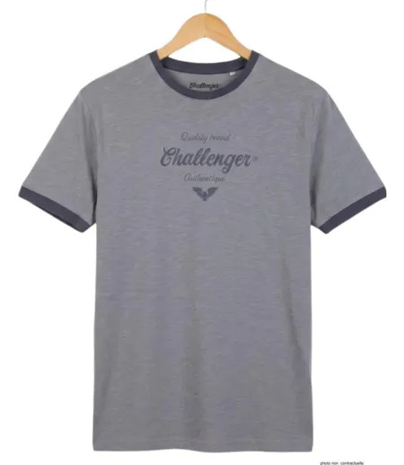 Tee-shirt SAGARO2 Challenger – Le haut uni en coton flammé à détails contrastés pour homme