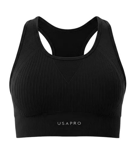 Brassière De Sport Motif/style Côtelé Femme Noir USA