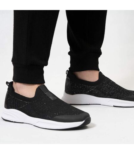 Isotoner Baskets femme maille lurex, slip on, confortable, souple et légères, avec lacets
