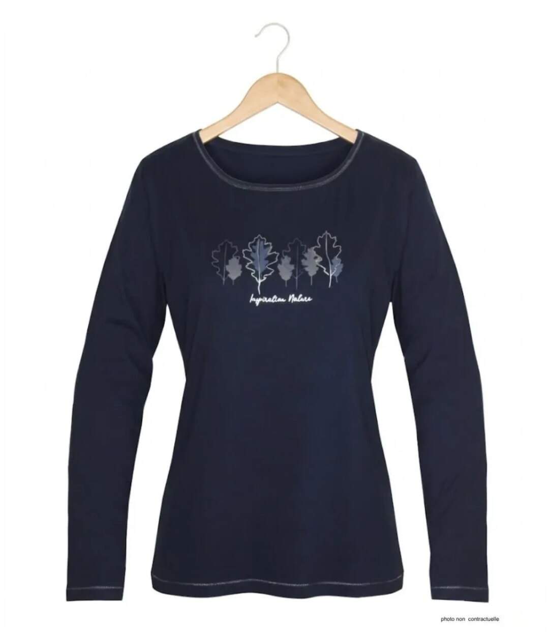 MAYFLOWER NOBODY1 – Tee-shirt manches longues marine à détails brillants pour un look chic et décontracté-2