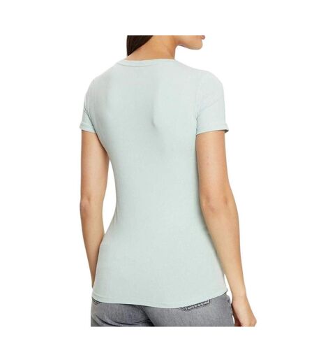 T-shirt turquoise femme guess mini triangle - l