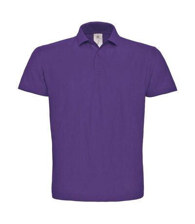 Mens id.001 cotton polo shirt purple B&C