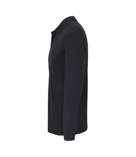 SOLS Unisex Adult Planet Piqué Long-Sleeved Polo Shirt (Black)