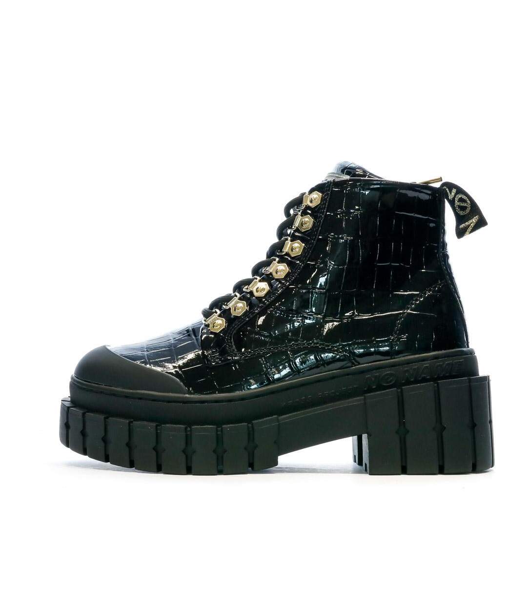 Boots noir croco femme no name  kross low-1