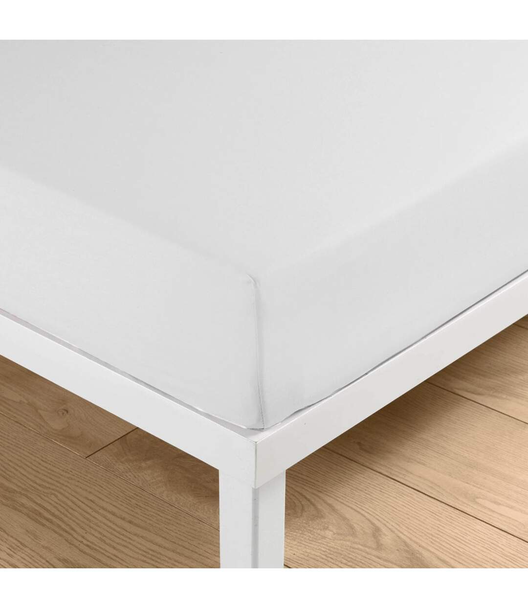 Drap Housse Uni Linella 160x200cm Blanc-2