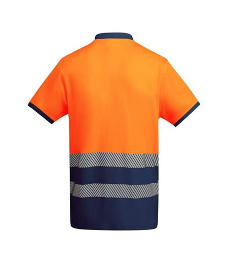 Polo Haute Visibilité Atrio Homme Bleu Marine Orange Fluo Roly Workwear