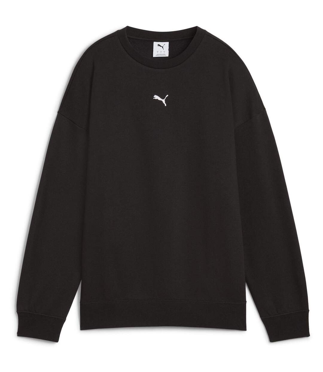 Womens/ladies Oversized Sweatshirt Black Puma-1