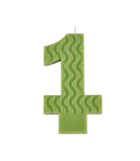 Bougie d'Anniversaire en Cire d'Abeille Chiffre 1 8cm Vert