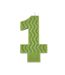 Bougie d'Anniversaire en Cire d'Abeille Chiffre 1 8cm Vert-1