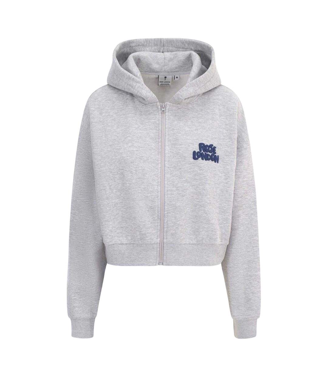 Sweat À Capuche Manches Longues Femme Gris Chiné London-1