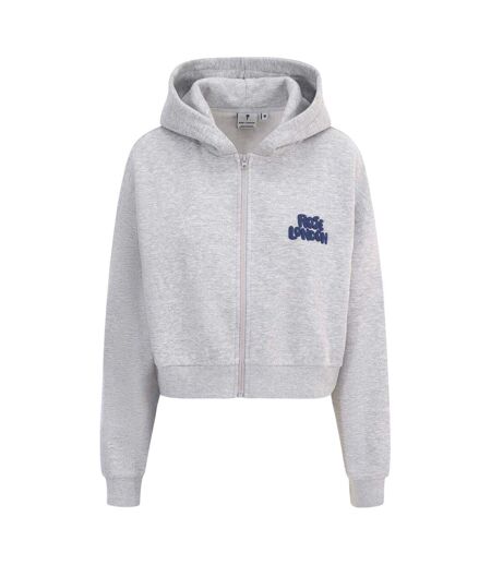 Sweat À Capuche Manches Longues Femme Gris Chiné London