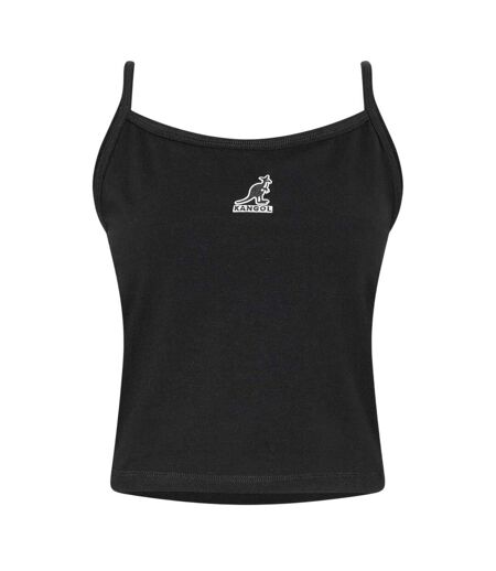Womens/ladies Chest Logo Vest Top Black Kangol