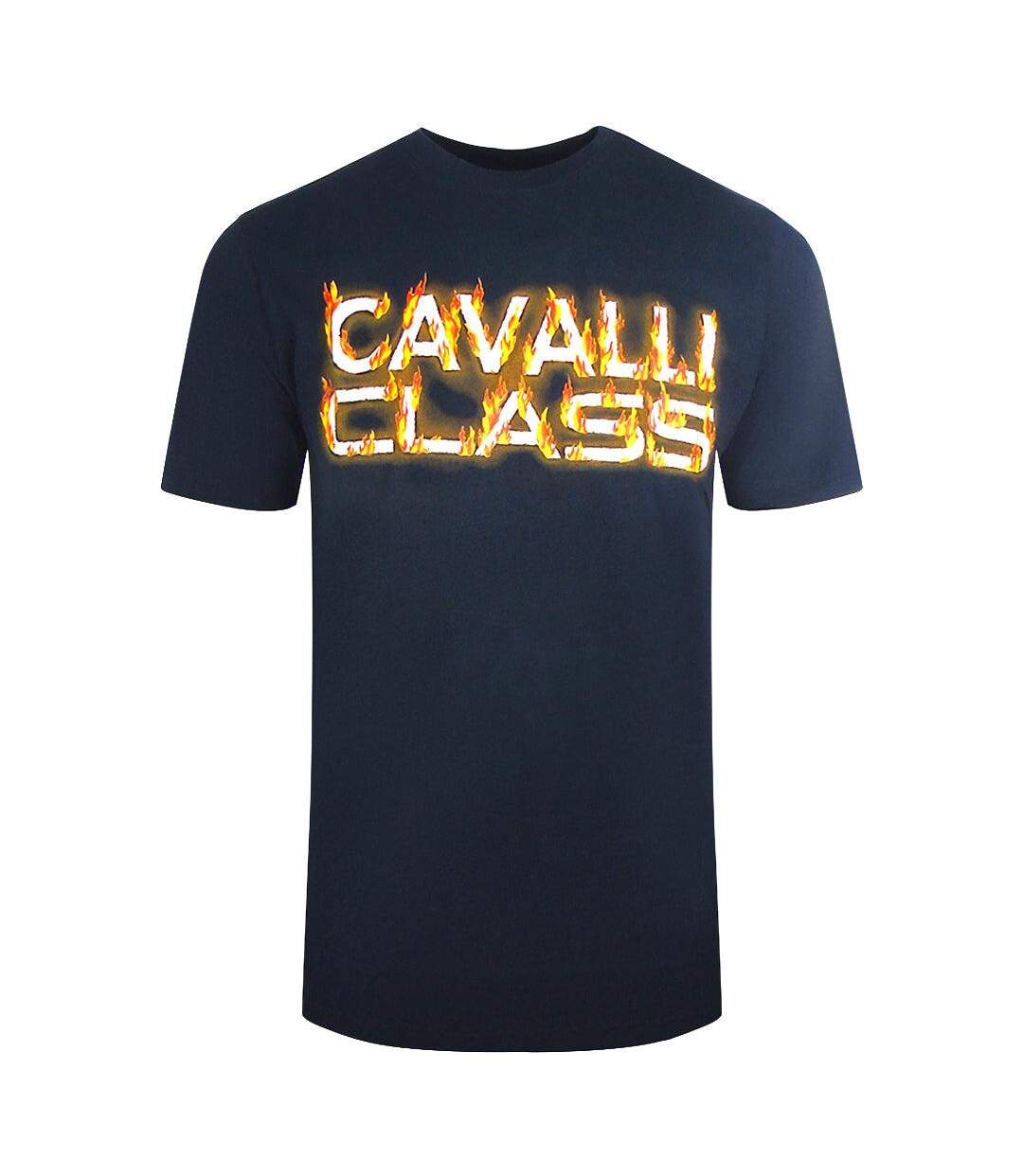 T-shirt Motif/style Enflammé Homme Bleu Marine Cavalli Class-1